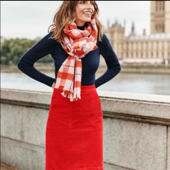 Boden | Leonie Red Orange Cordury Mini Skirt Size US 6L / UK 10L - Picture 2 of 7